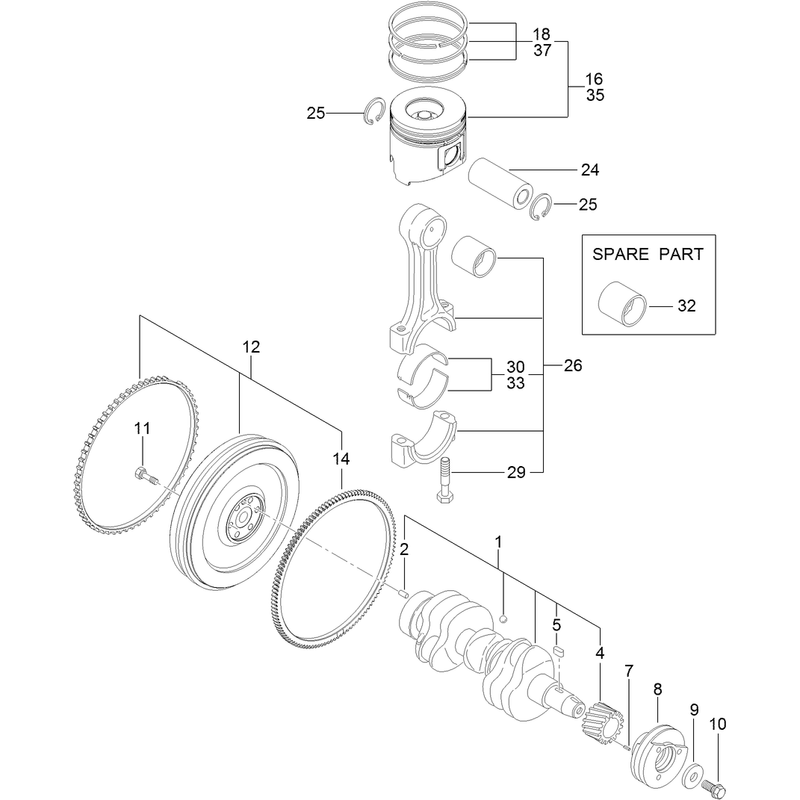 Crankshaft and Piston Assembly
