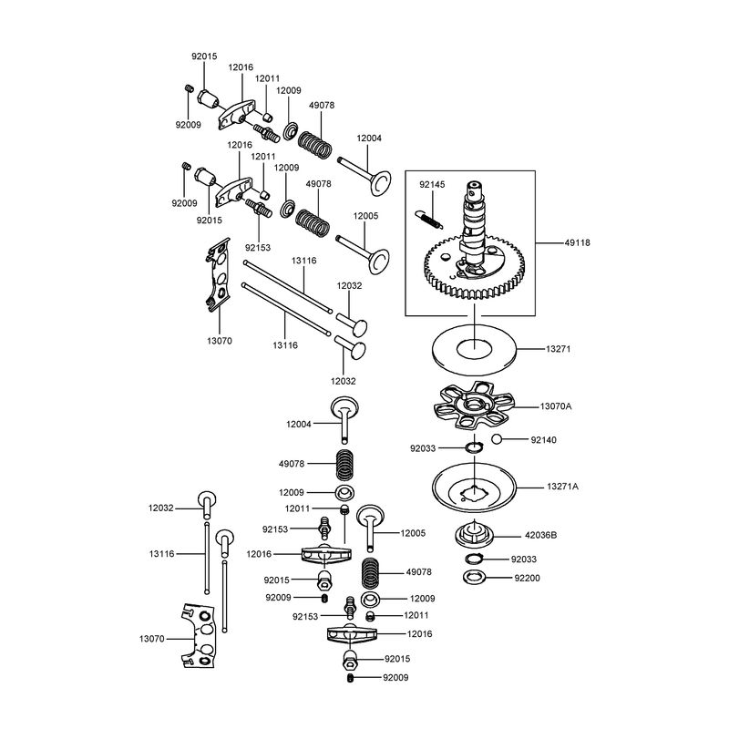 Valve and Camshaft Assembly Kawasaki FH541V-BS30 R