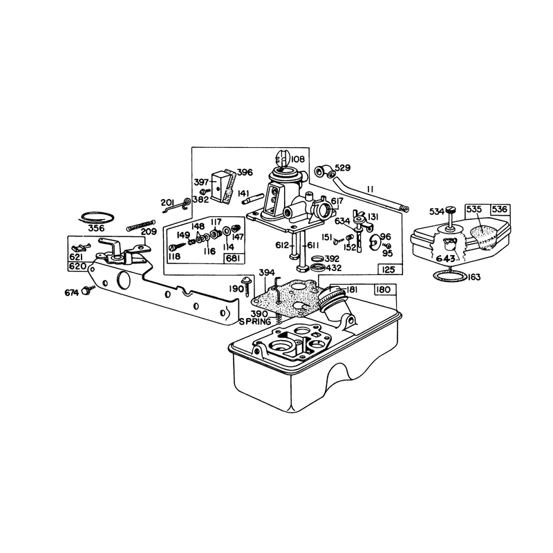Carburetor Assembly Briggs and Stratton Model 92908-1934-01