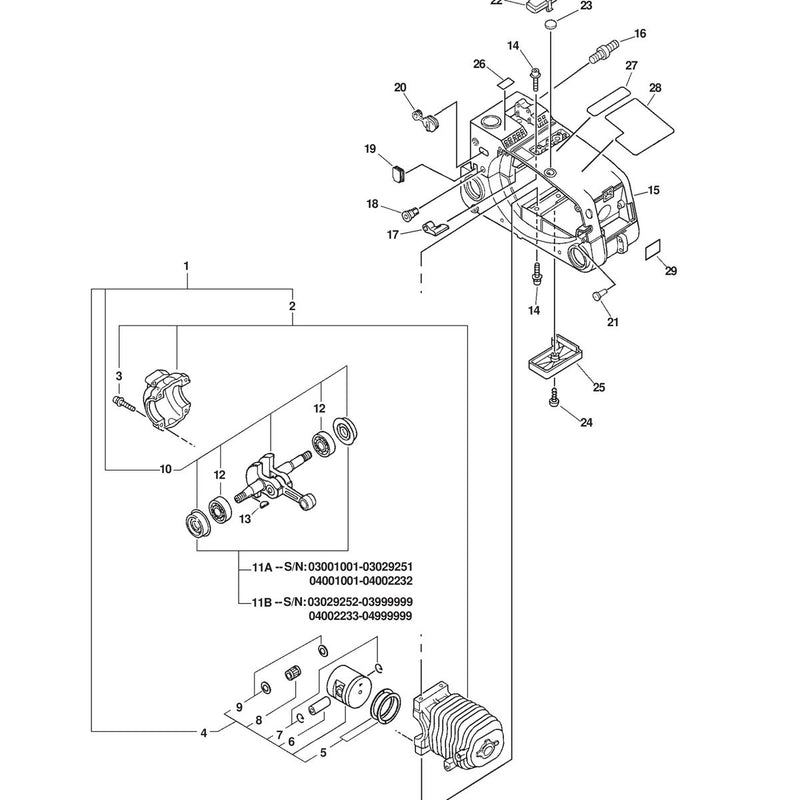 ENGINE, SHORT BLOCK, ENGINE COVER