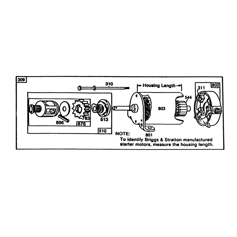 Briggs & Stratton Starter Motor Assembly 8 H.p. Rear Engine Rider Electric Model 56150