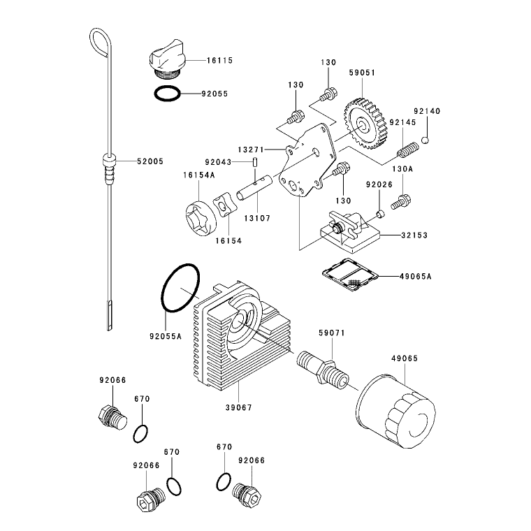 Lubrication Equipment Assembly Kawasaki FH721D-AS05