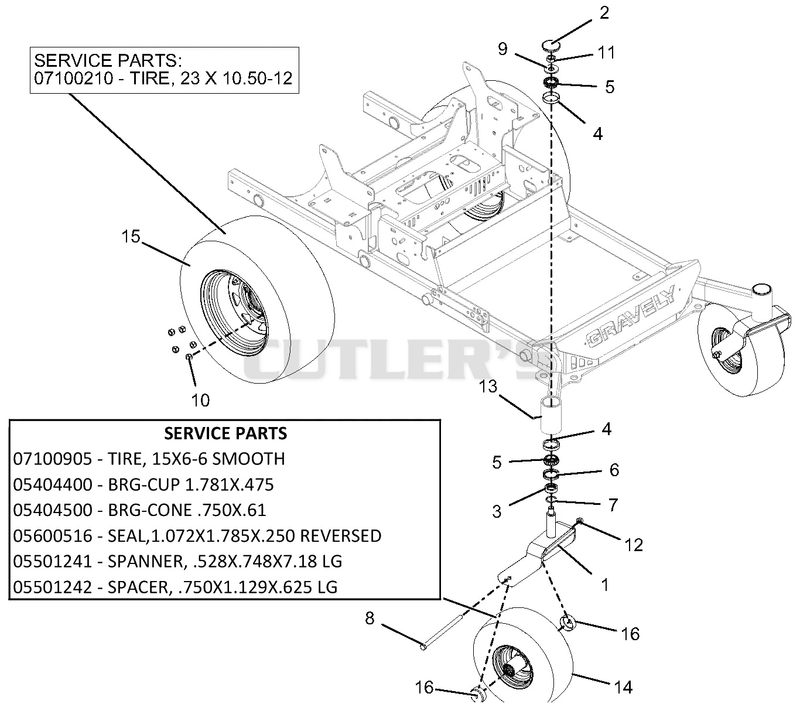 Casters And Tires - 52-Inch Deck