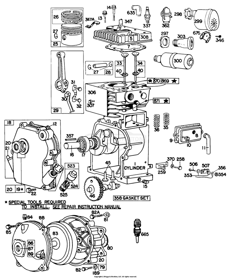 Cylinder,Crankcase,Gear Case
