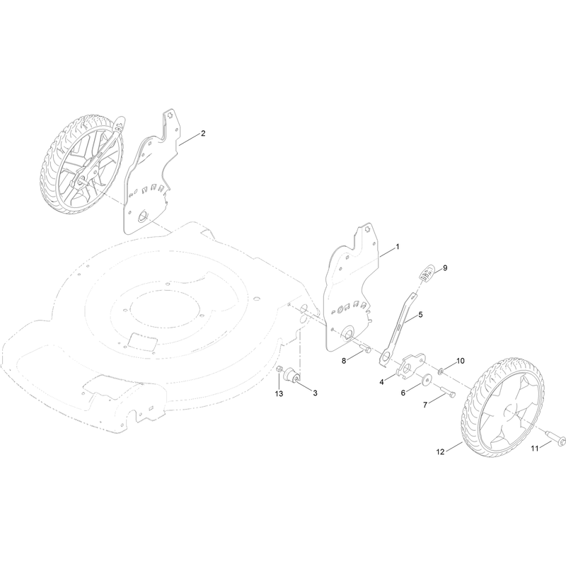Rear Wheel and Height of Cut Assembly