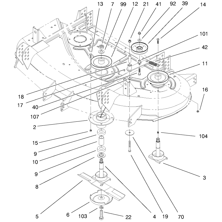 Spindle and Idlers Assembly