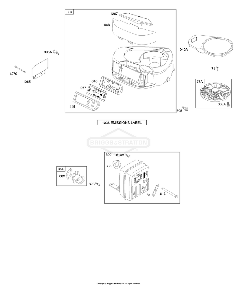 Air Cleaner, Blower Housing, Exhaust System