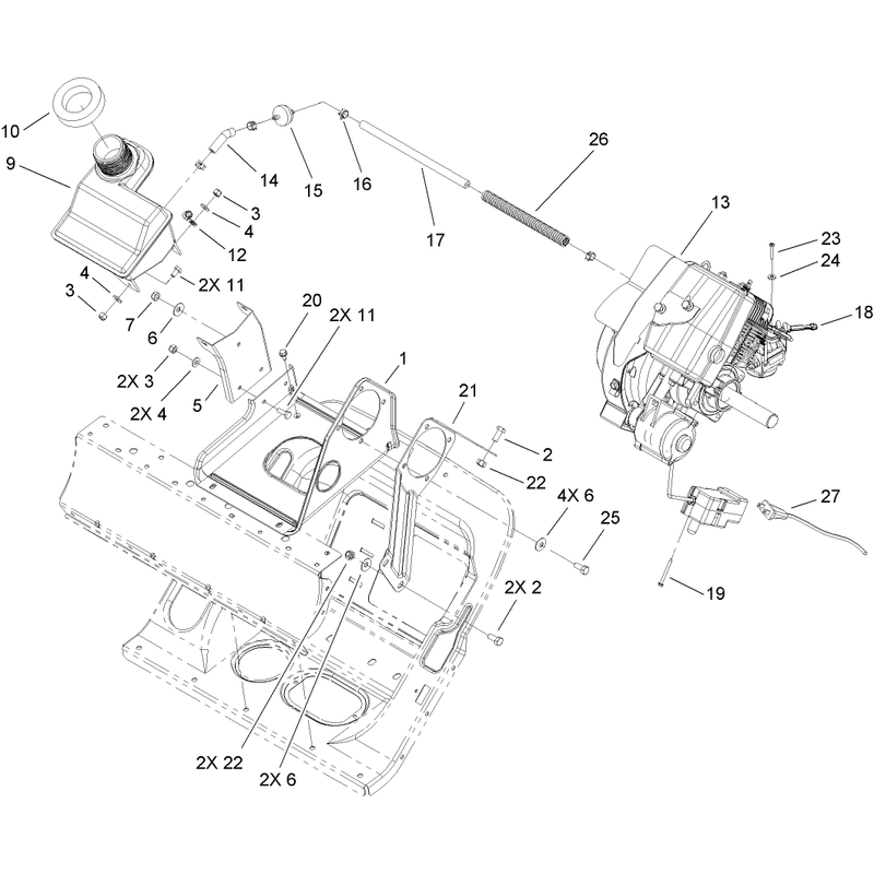 Engine and Frame Assembly