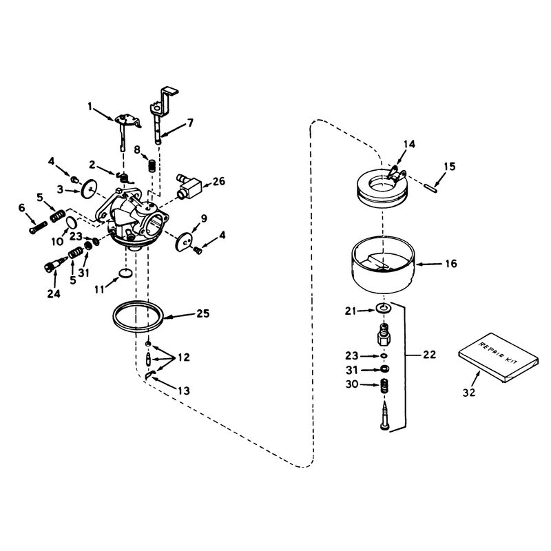 Carburetor No. 631916 (5 H.p. Snowthrower Model No. 38040)