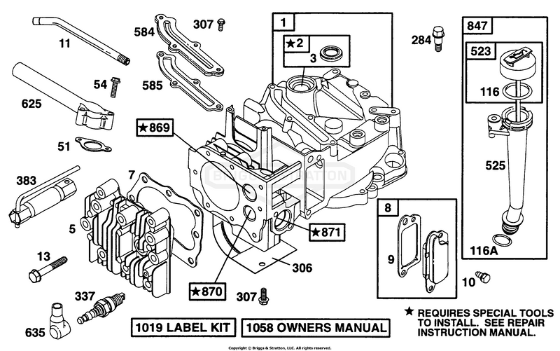 Cylinder, Head, Oil Fill