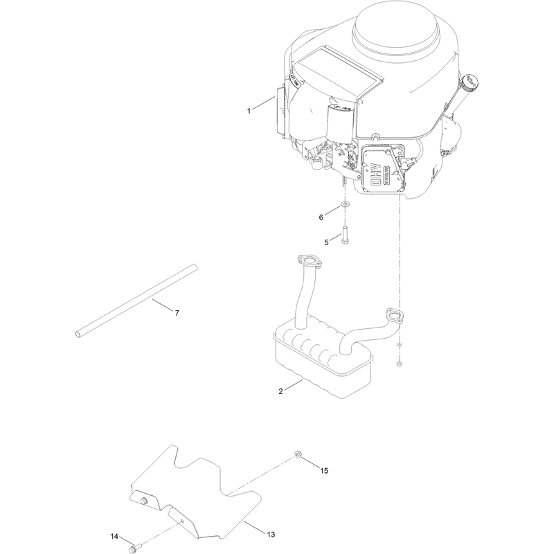 Engine and Muffler Assembly