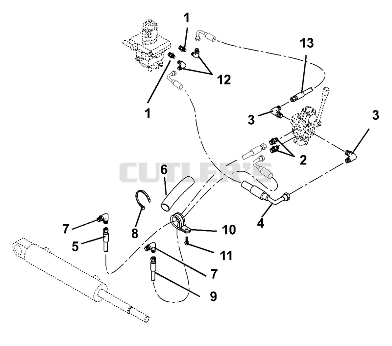 Hose Routing For Hydraulic Cylinder