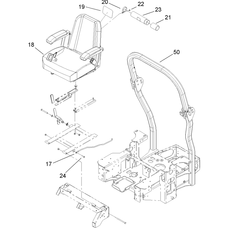 Seat and Roll Over Protection System Assembly