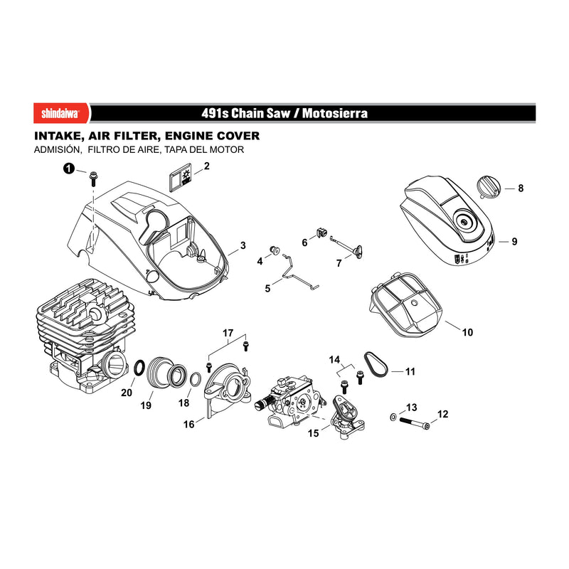INTAKE, AIR FILTER, ENGINE COVER