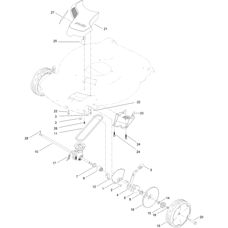 Front Wheel and Height of Cut Assembly