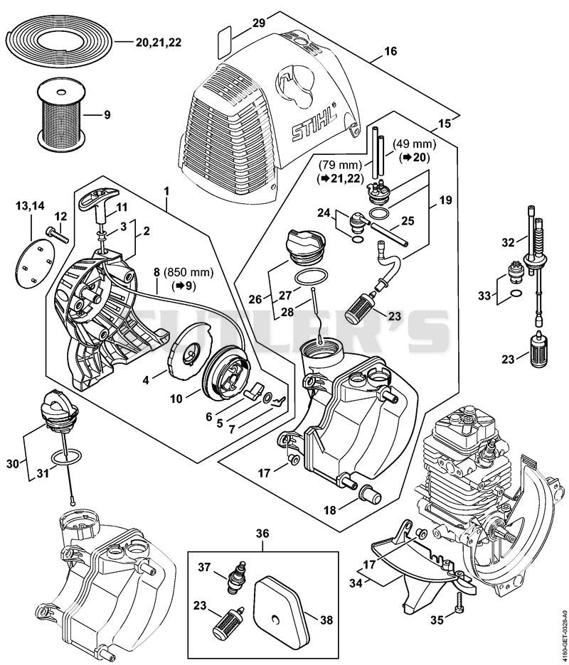 Rewind starter, Fuel tank