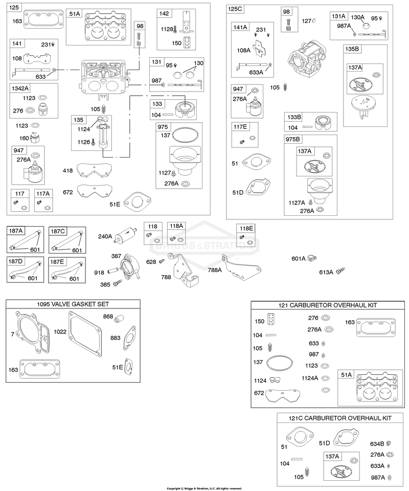 Carburetor, Fuel Supply, Gasket Set-Valve