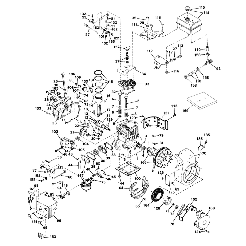 Engine, Tecumseh Model No. H50-65279j (5 H.p. Snowthrower Model No. 31624)