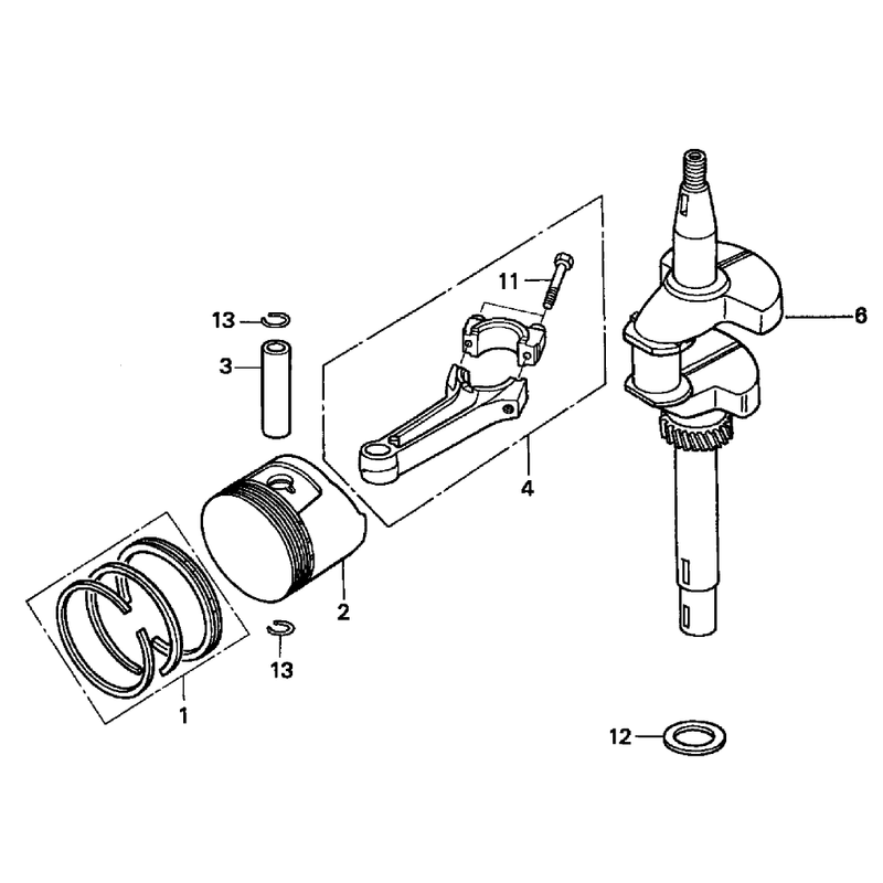 Crankshaft and Piston Assembly Honda GXV160K1-A12