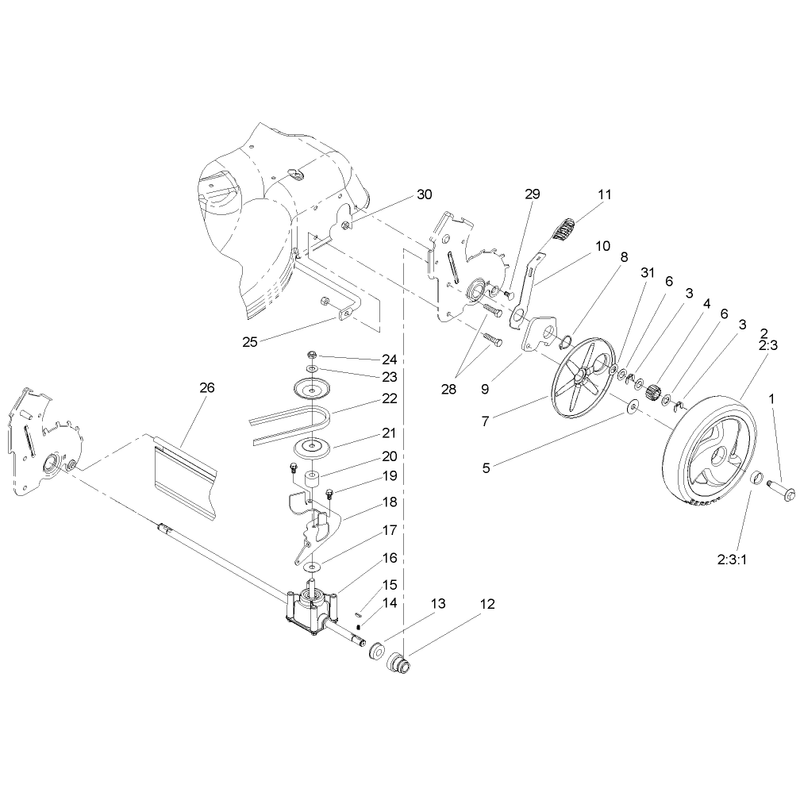 Rear Axle and Transmission Assembly