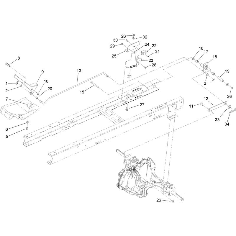 Hydro Transaxle Control and No Mow in Reverse Assembly