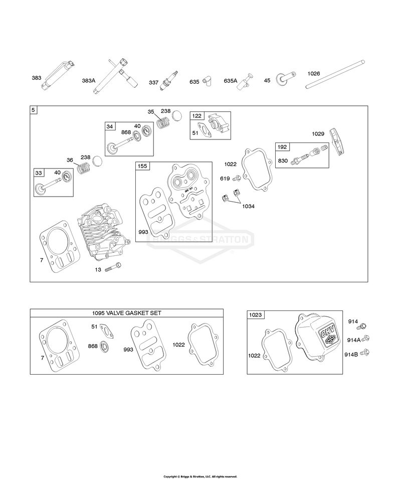 Cylinder Head, Rocker Arm Cover, Valve Gasket Set
