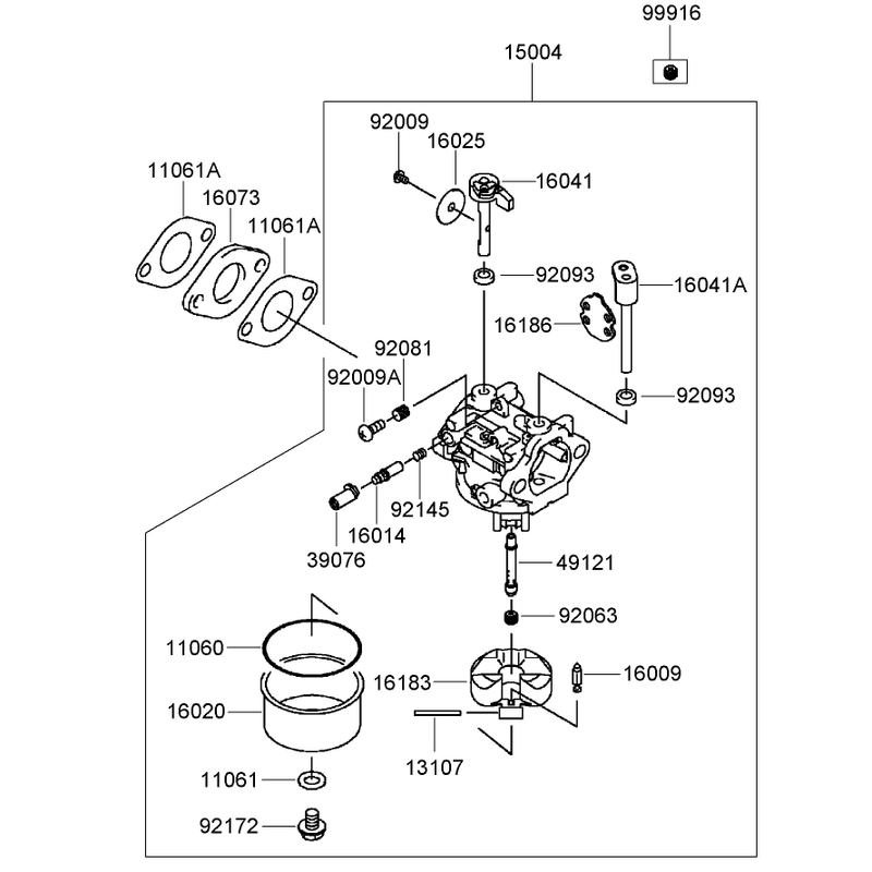 Carburetor Assembly Kawasaki FJ180V-AS31