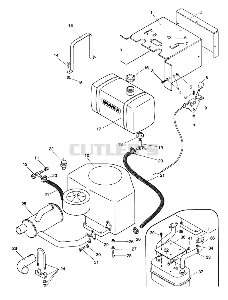 Fuel And Exhaust System - 16 And 18 H.P.
