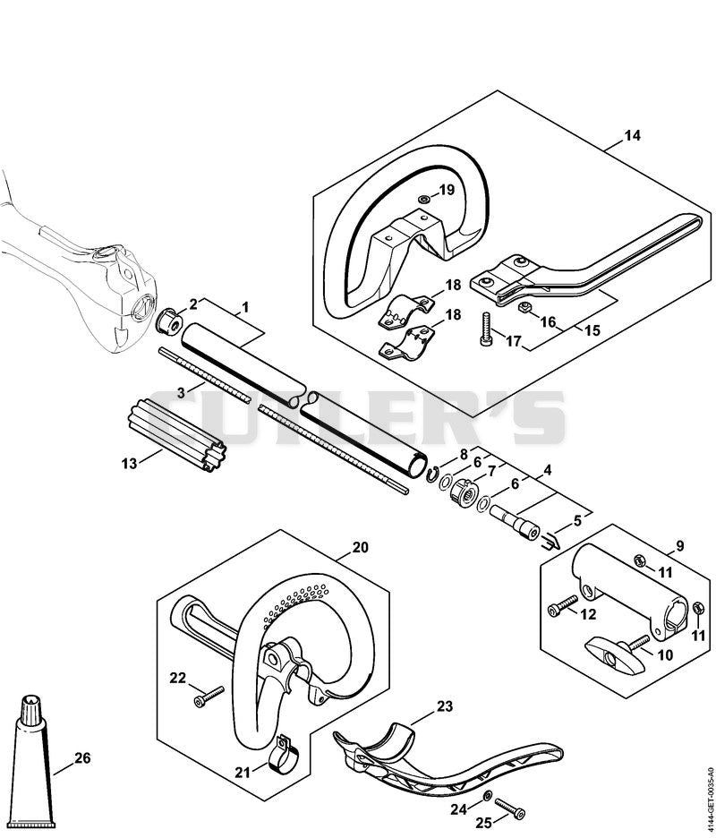 Drive tube assembly, Loop handle KM 56 RC