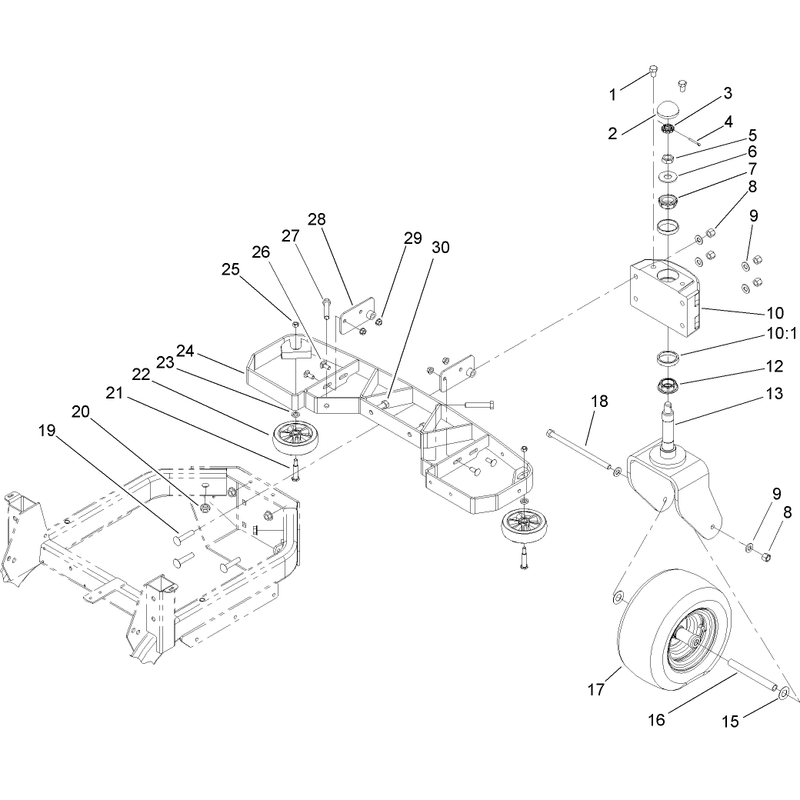 Tail Wheel and Bumper Assembly