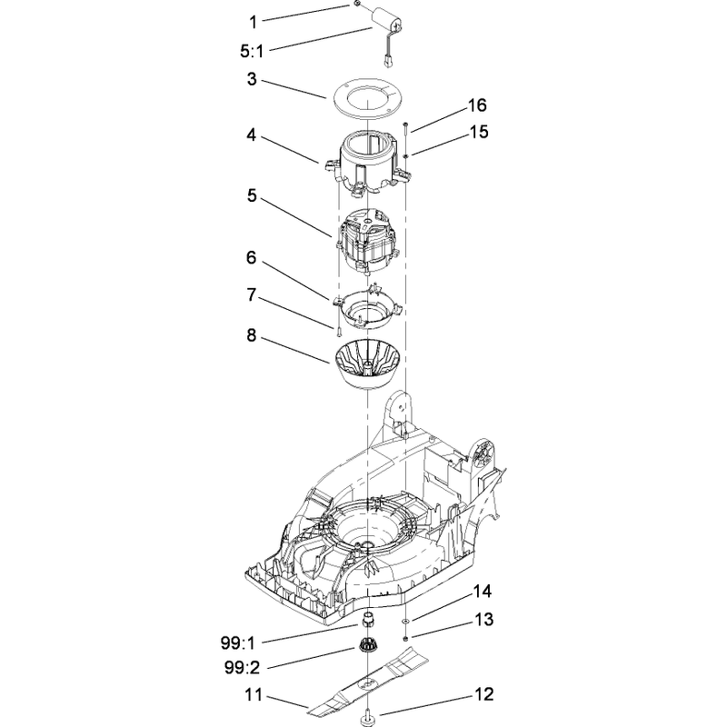 Motor and Blade Assembly