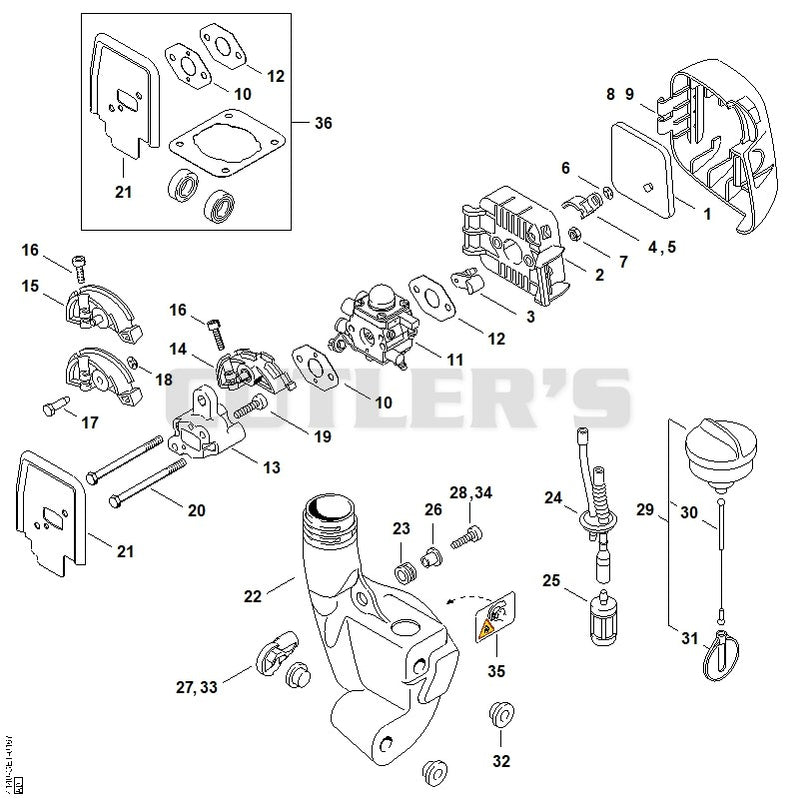 Air filter, Fuel tank