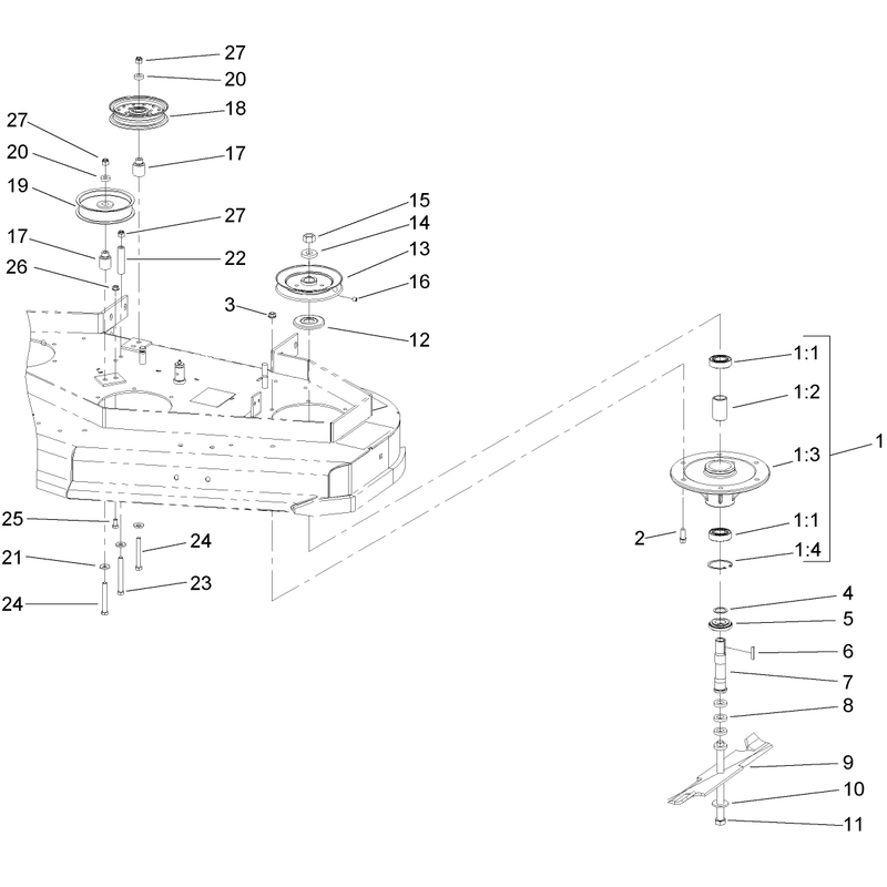 Sheave, Spindle and Blade Assembly