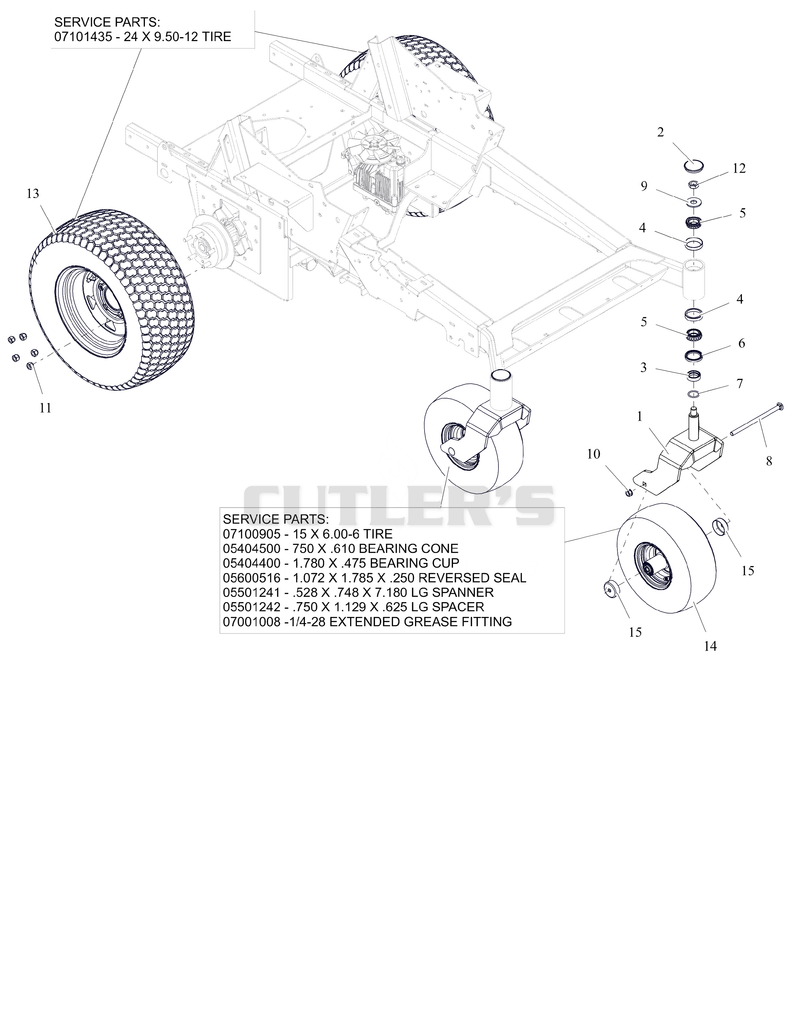 Casters and Drive Wheels - 48"