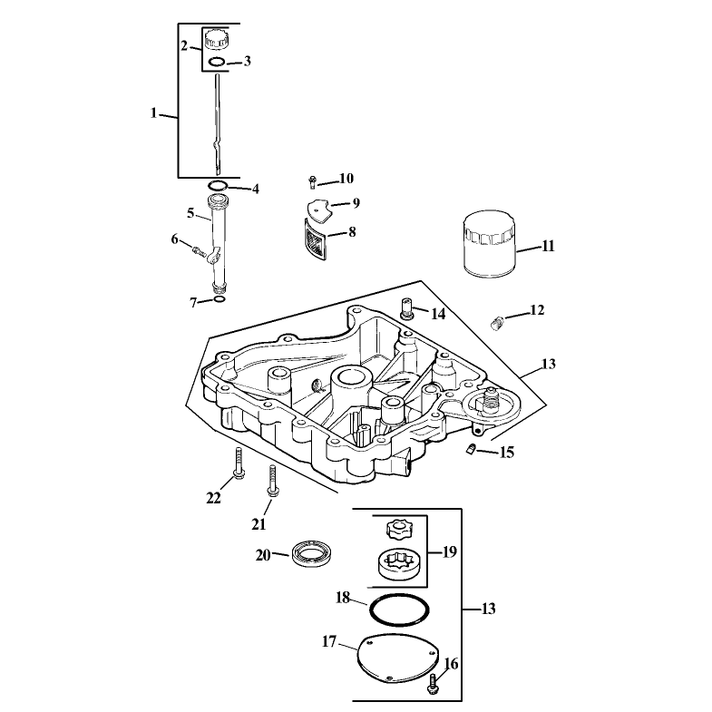 Oil Pan and Lubrication Assembly Kohler CV15T-41608