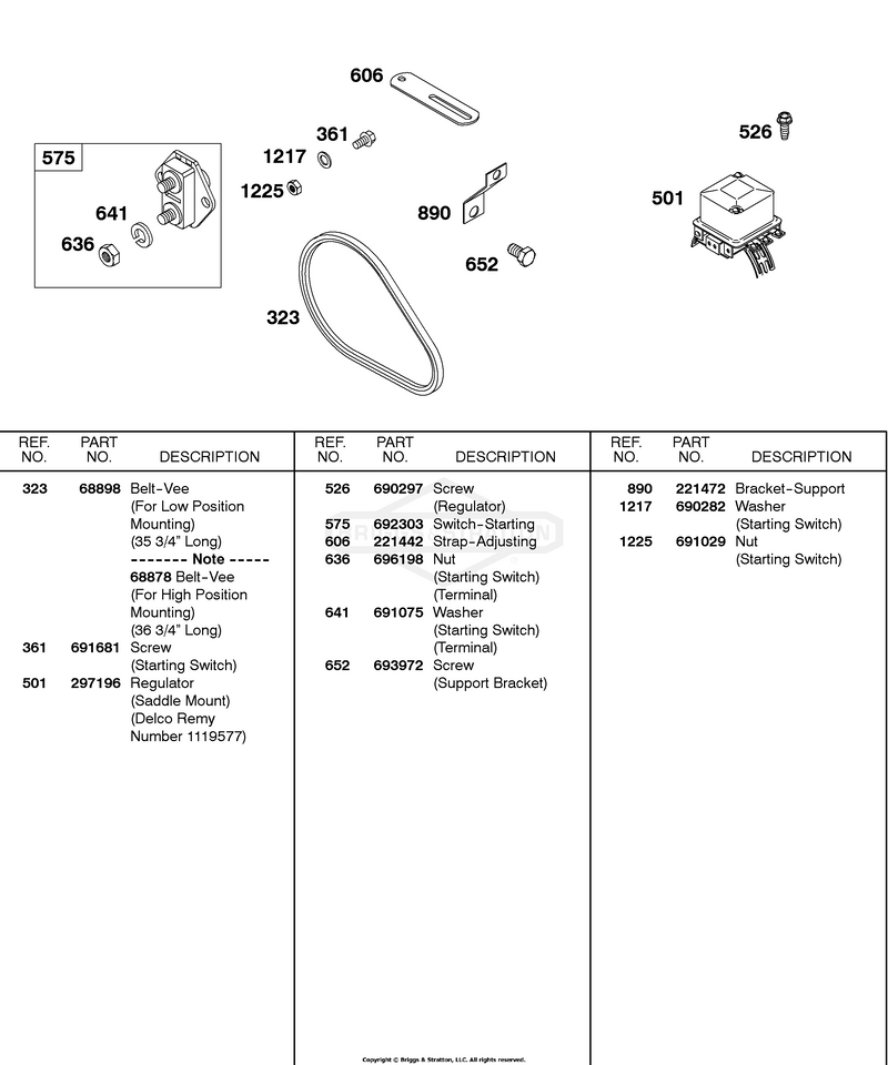 Regulator, Vee Belt