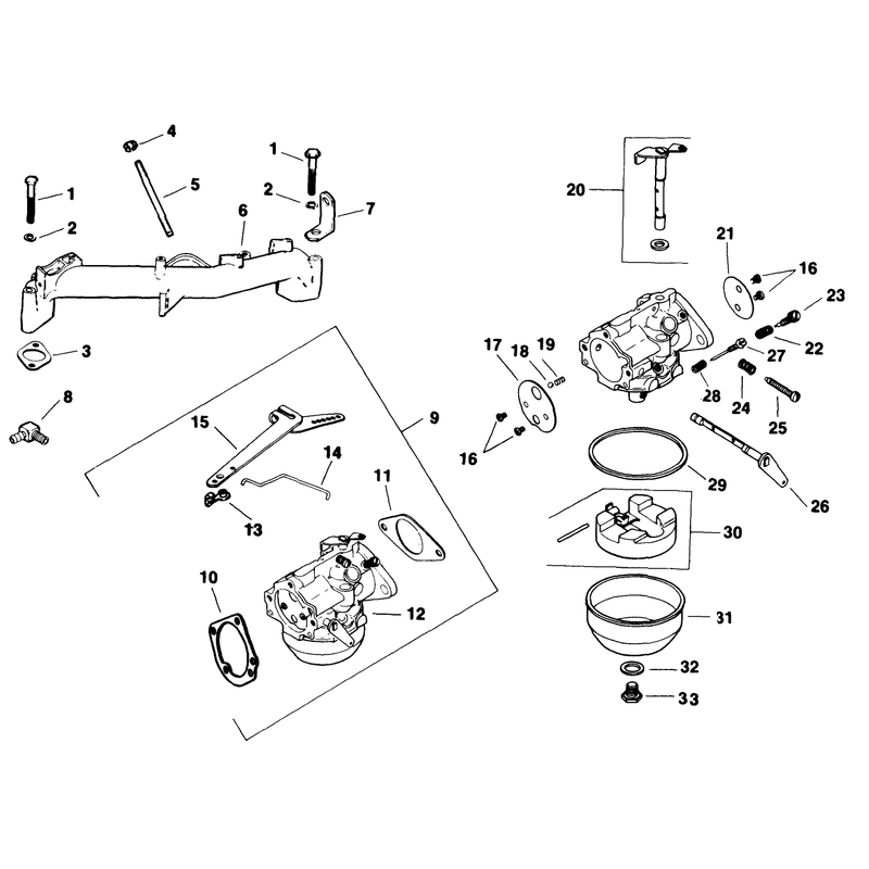Carburetor Engine Kohler Model No M18qs-24615 Continued