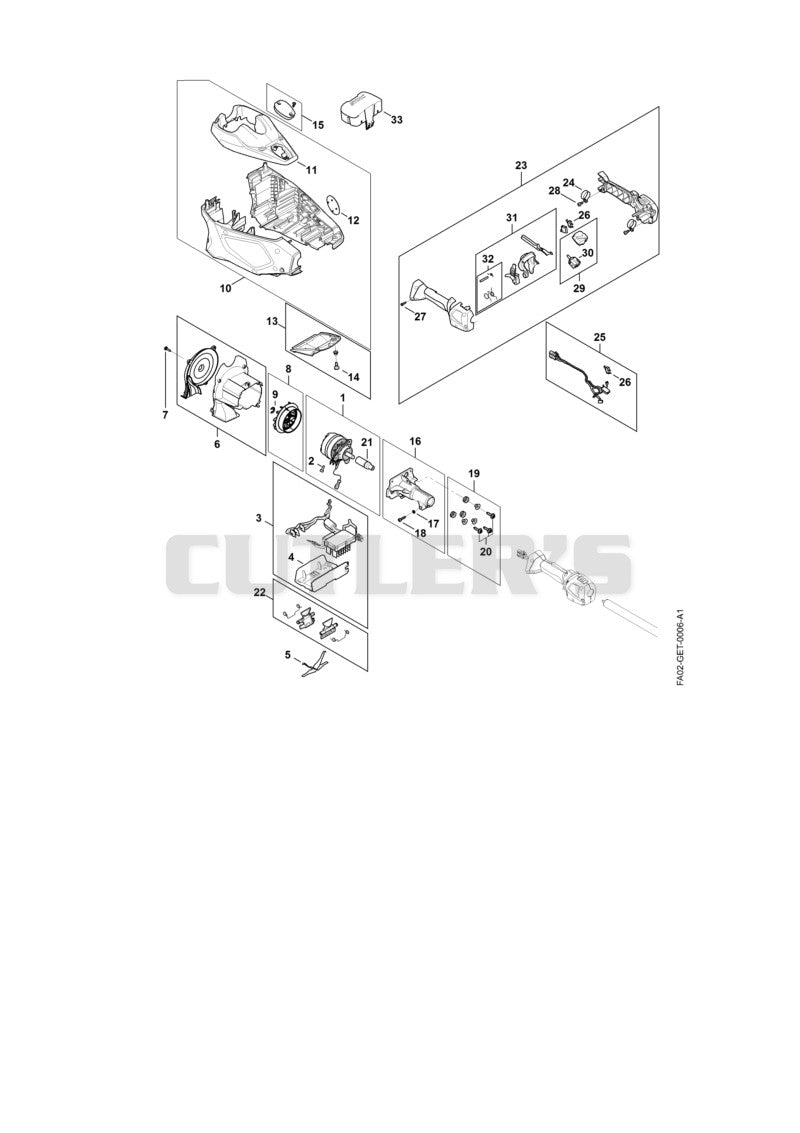 Electric motor, Motor housing, Control handle
