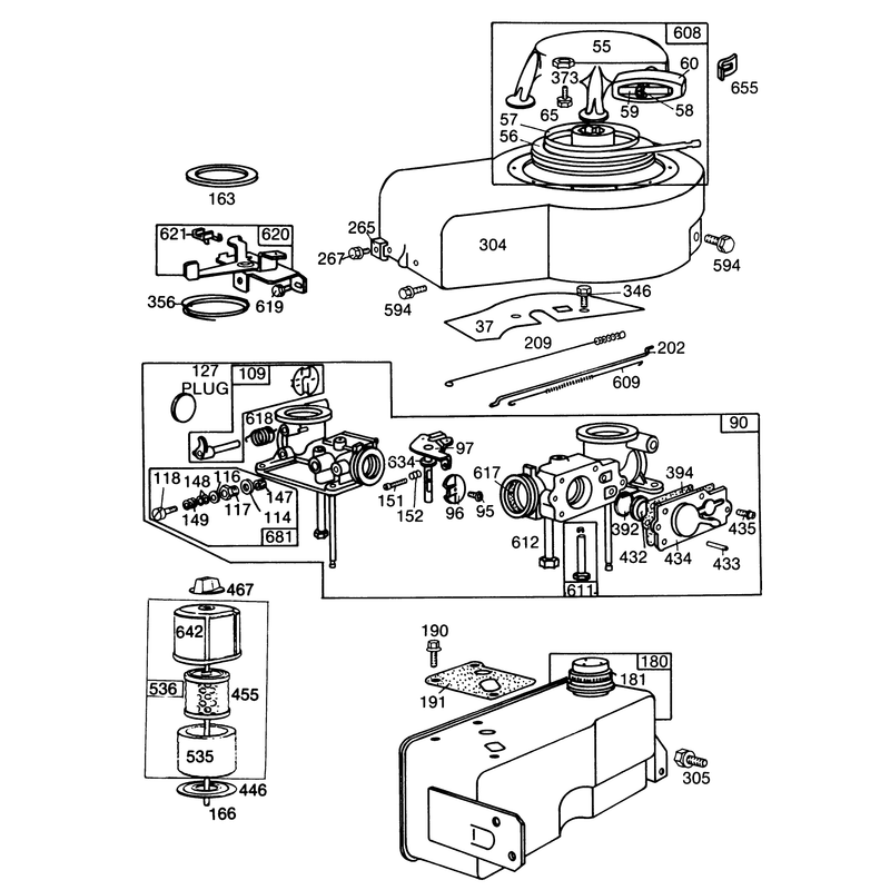 Engine Briggs and Stratton Model No 130902 Type 1200-01 Continued