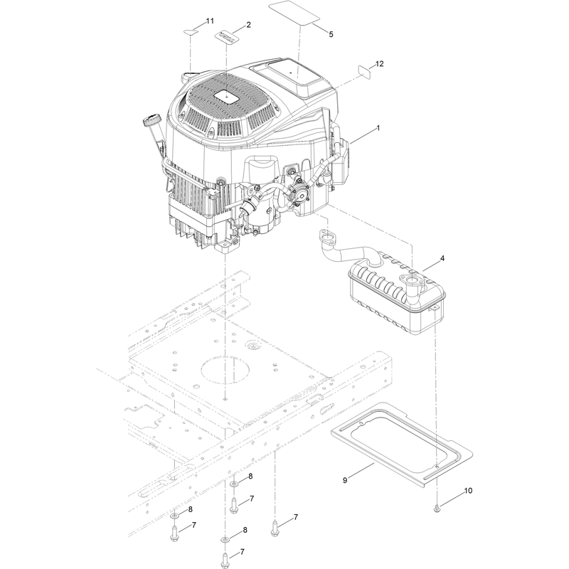 Engine and Muffler Assembly