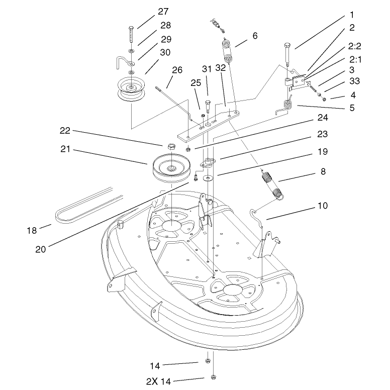 38in Deck Blade Drive and Brake Assembly