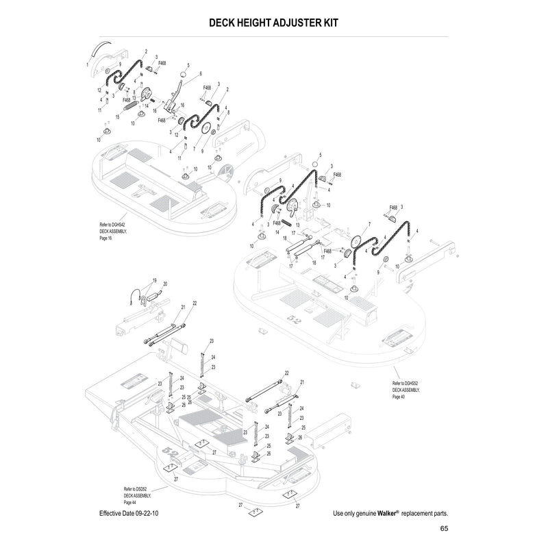DECK HEIGHT ADJUSTER KIT