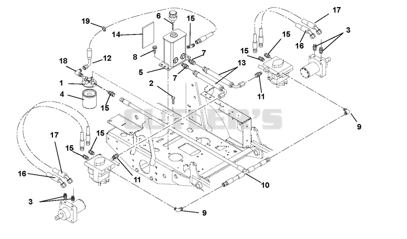 Hydraulic Tank, Filter, Motors, and Pump to Tank Circuit