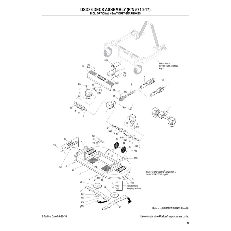 DSD36 DECK ASSEMBLY (P/N 5710-17)