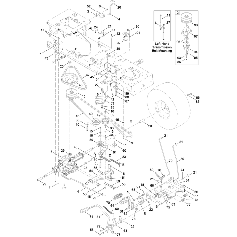 Transmission Belt and Control Pedal Assembly