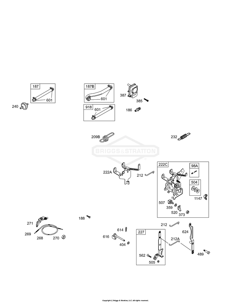 Controls, Fuel Tank, Governor Springs