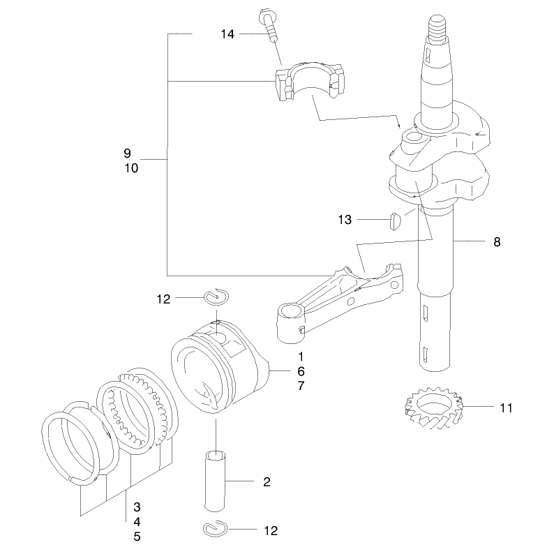 Pistoncrankshaft