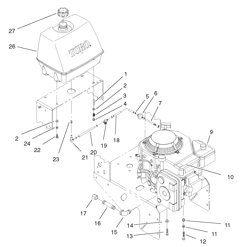 Engine and Fuel System Assembly