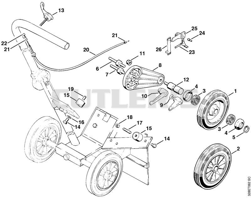Stop depth wheel, Cart for cutquik