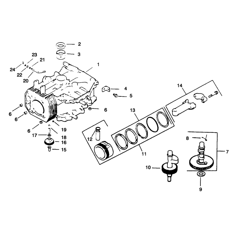 Crankcase Engine Kohler Model No Cv125t-1254